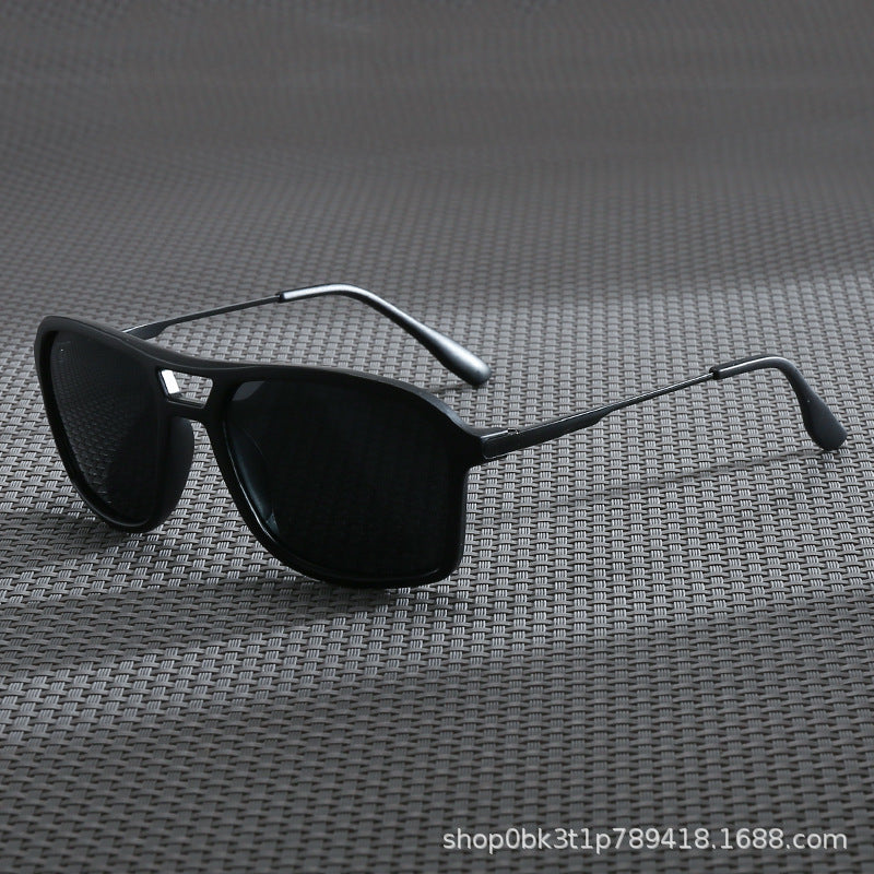 Modern Double-Bridge Square Navigator Sunglasses