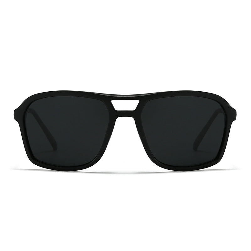 Modern Double-Bridge Square Navigator Sunglasses