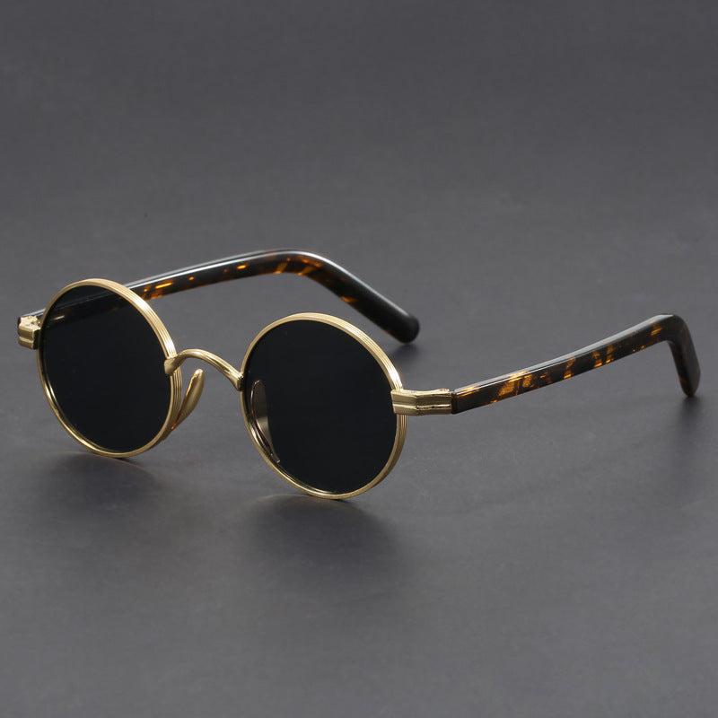 metal frame crystal glasses crystal stone glasses stone mirror vintage round sunglasses men's trend women's tokai sunglasses