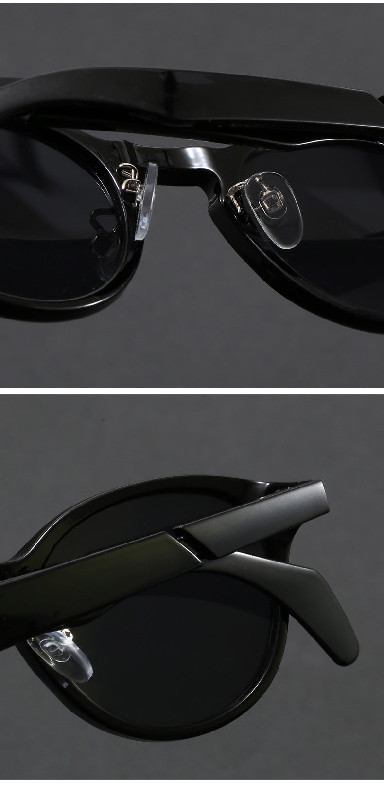 Orbit Shine - nose bridge and hinge detail