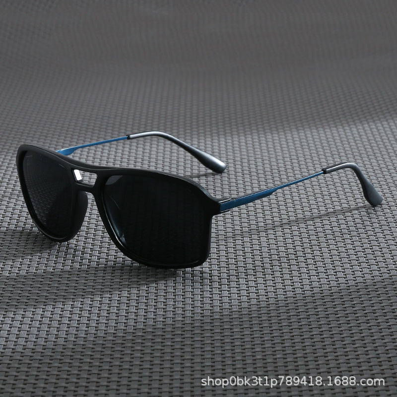 Modern Double-Bridge Square Navigator Sunglasses