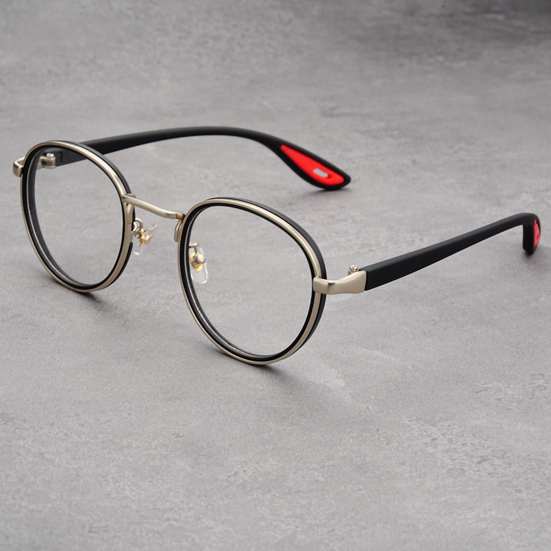 Classic Round Metal-Rim Sunglasses with Sport Temples