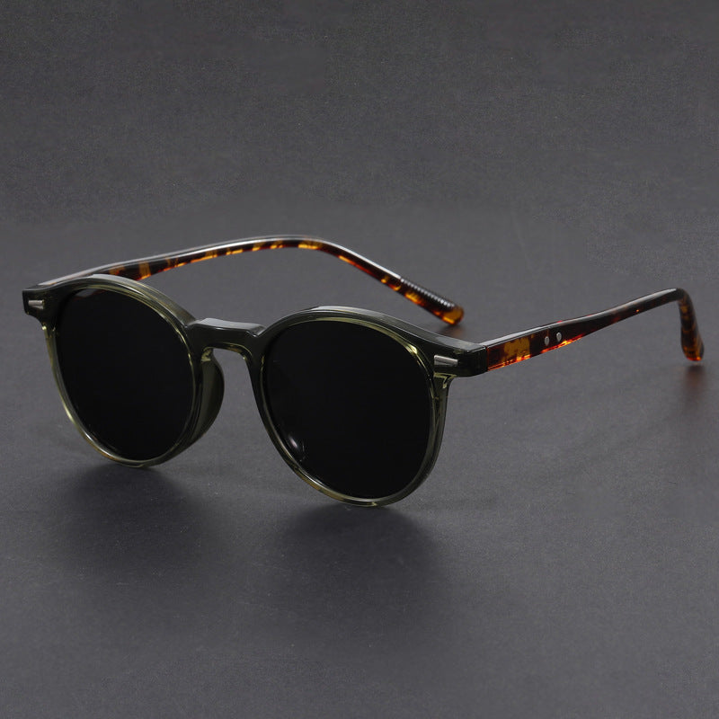 Retro Round Sunglasses with Tortoise Shell