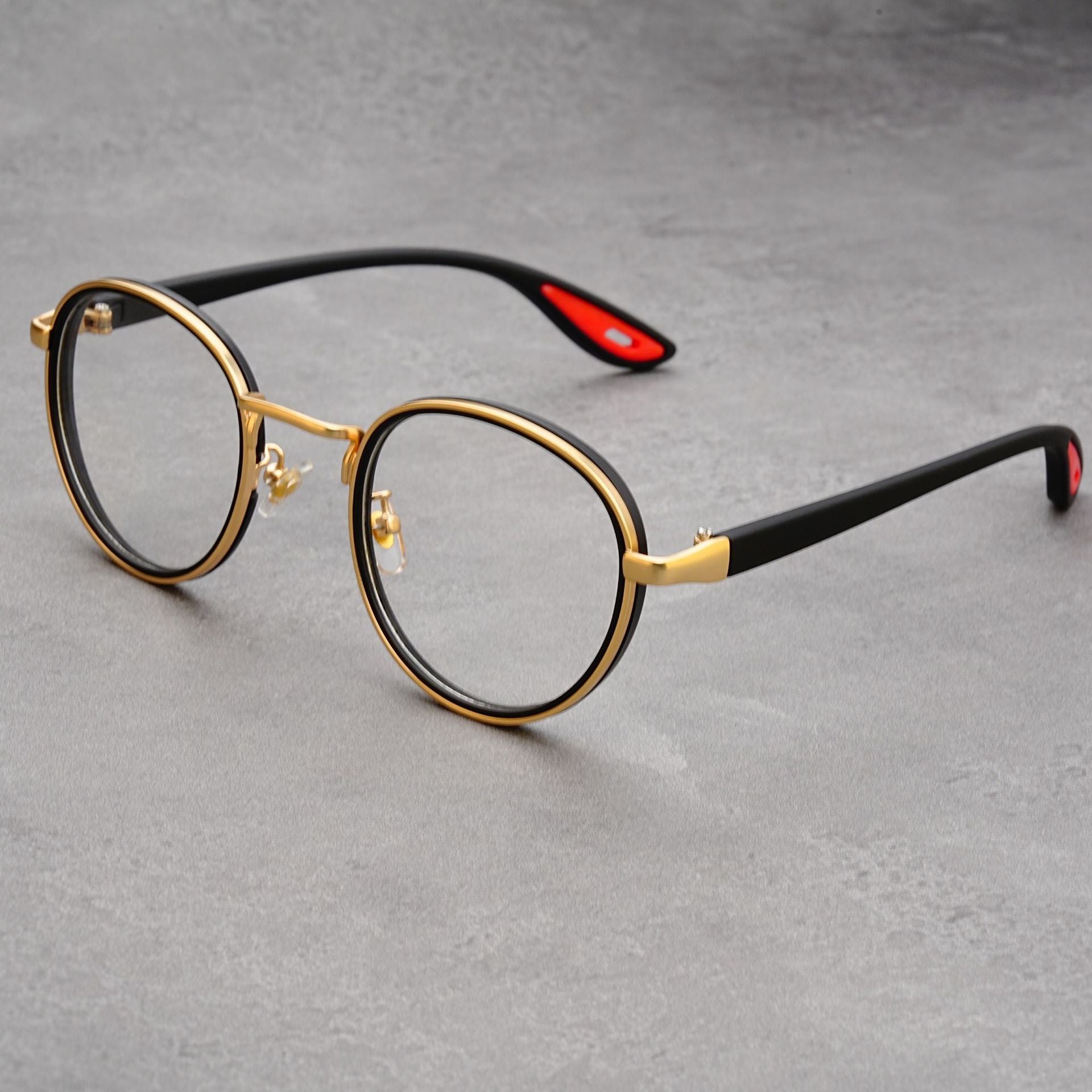Classic Round Metal-Rim Sunglasses with Sport Temples