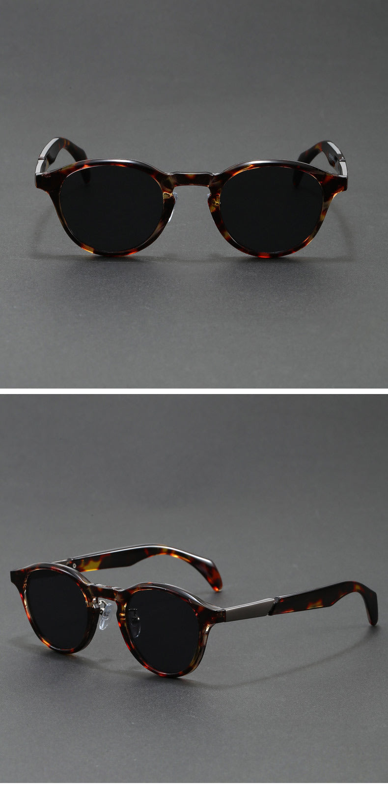 Orbit Shine - Tortoiseshell Grey, front and side view